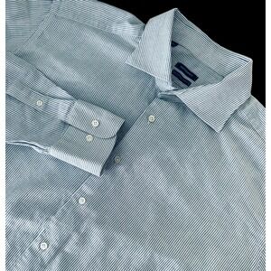 SuitSupply Mens Striped Egyptian Cotton Dress Shirt  Size 45/17.25‎ XXL